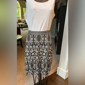 Women’s Black, White and Steel Blue Print Skirt by Max Studio